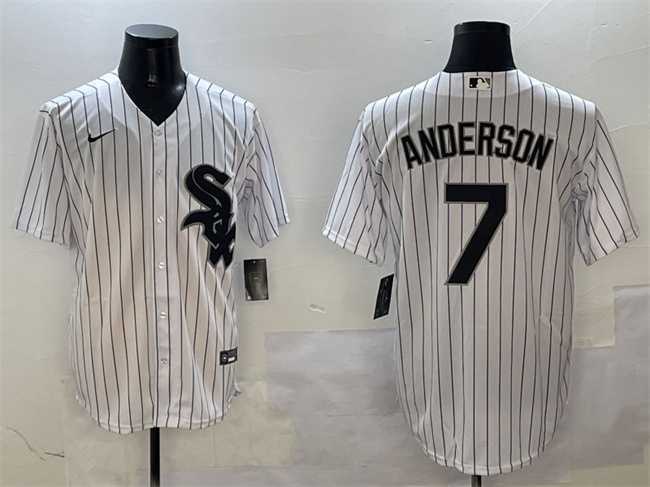 Men%27s Chicago White Sox #7 Tim Anderson White Cool Base Stitched Jersey->seattle mariners->MLB Jersey
